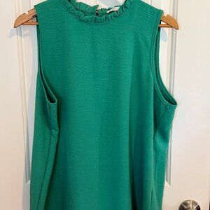 Rielle Sleeveless ruffled green shirt